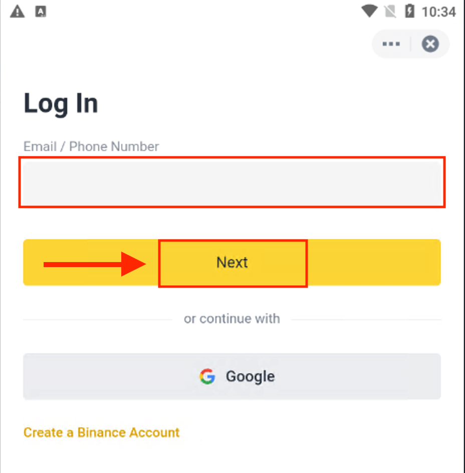How to Open Account and Sign in to Binance