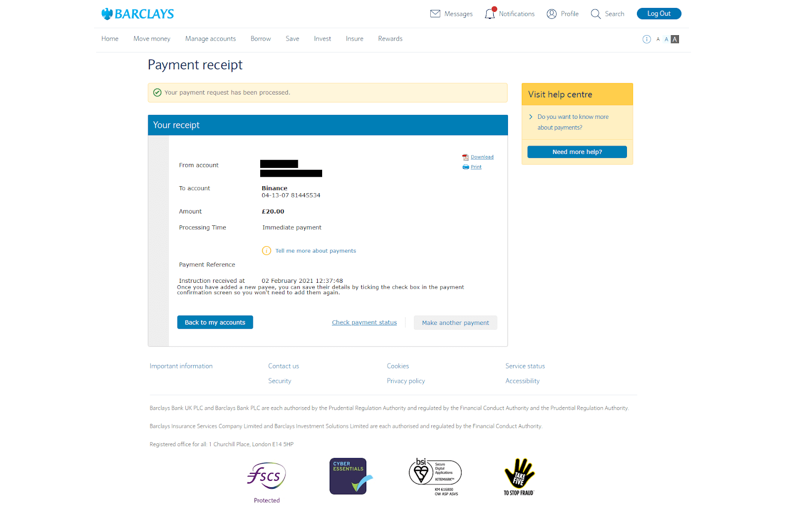 Einlagenüberweisung bei der UK Bank in Binance Einlagenüberweisung bei der UK Bank in Binance