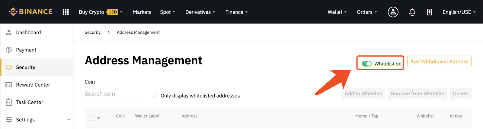 Guide to Using the Withdrawal Address Whitelist Function on Binance Guide to Using the Withdrawal Address Whitelist Function on Binance