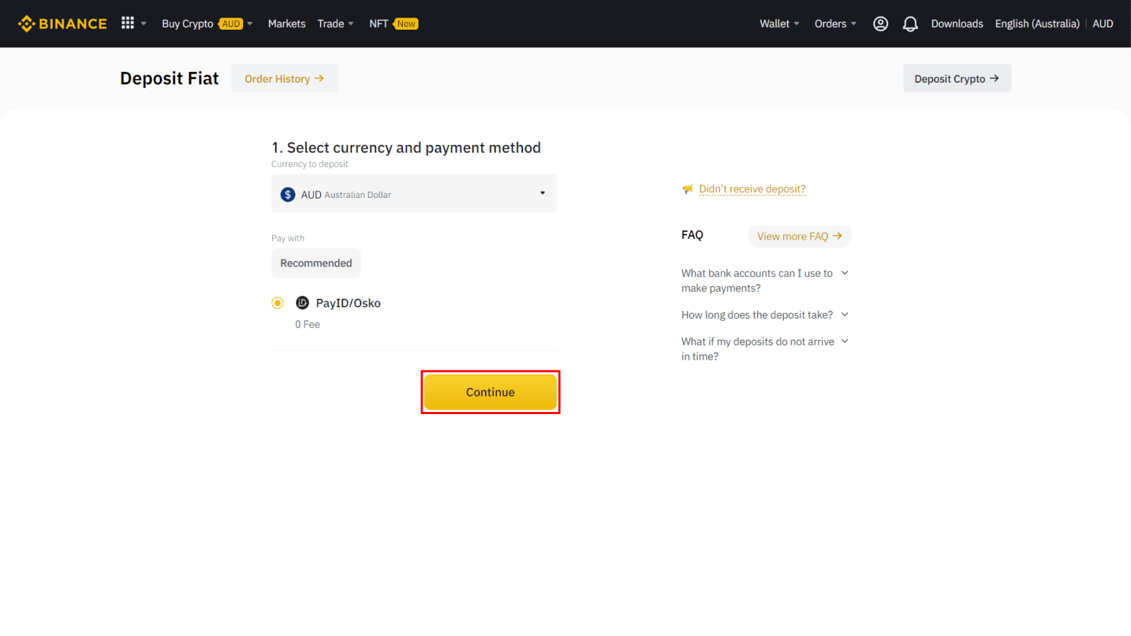 How to Deposit/Withdraw AUD Using PayID/OSKO on Binance via Web and Mobile App How to Deposit/Withdraw AUD Using PayID/OSKO on Binance via Web and Mobile App